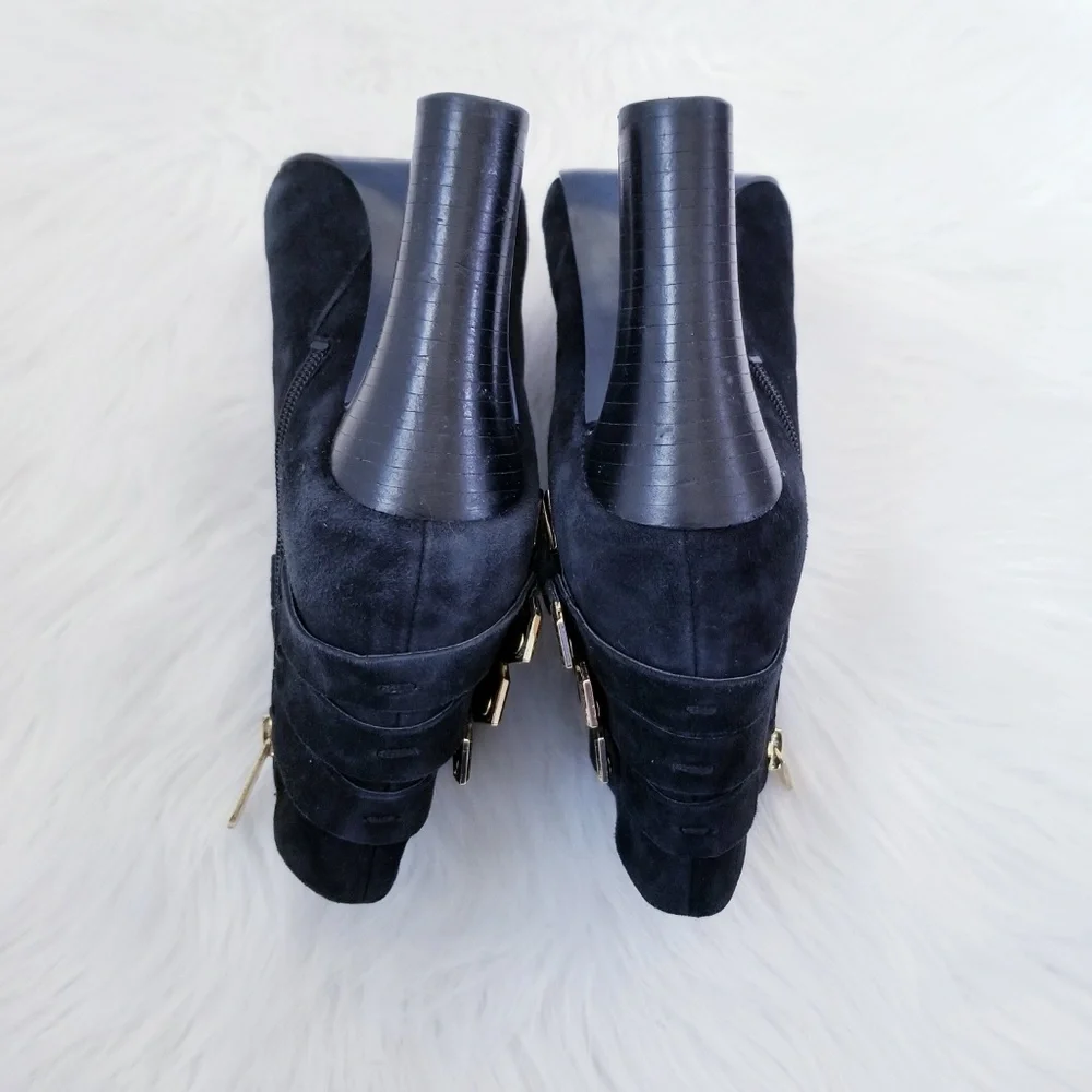 Guess LATOIAN Black Suede Ankle Boots Size 8 - Picture 6 of 8